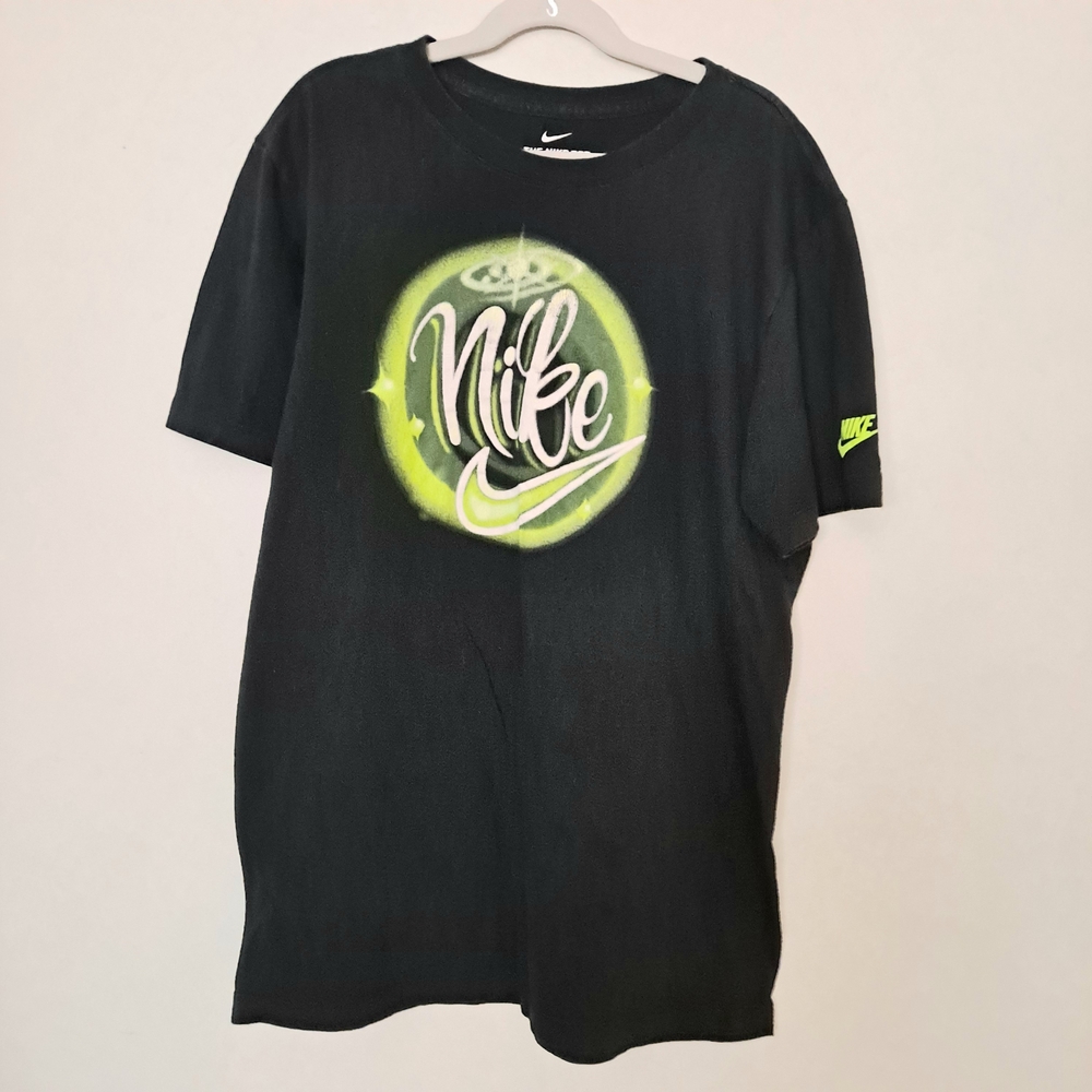 Nike Black Short Sleeve Tee with Neon Logo